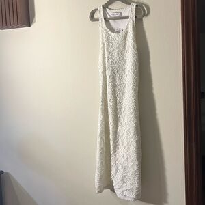 Abercrombie Lace Back Cutout Mini White Sleeveless Dress Summer Bridal Tank